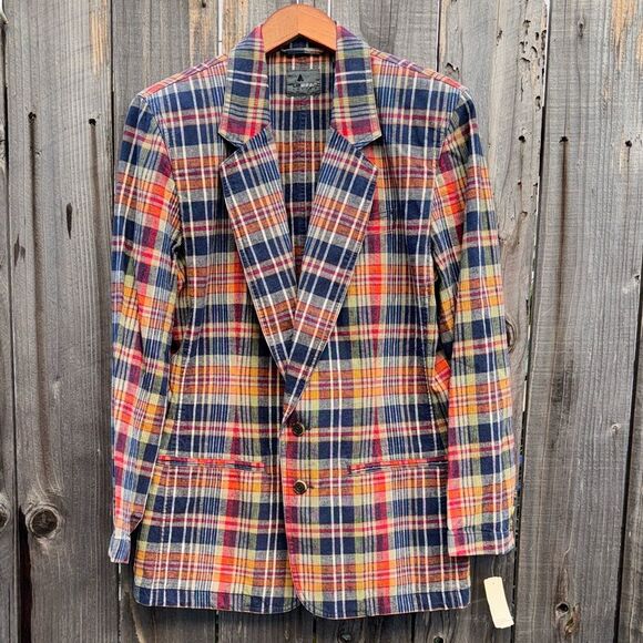 LizWear Vintage Plaid Linen Sport Coat Size Petite 10 - Picture 1 of 8